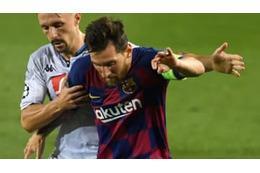 これは超微妙…メッシ、VARに取り消された「ハンドゴール」がこれ 画像