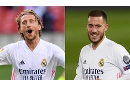 「お帰り」 アザールを優しく抱きしめるモドリッチのハグがいい 画像