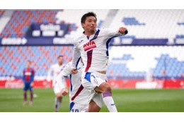 エイバル乾、6ヵ月ぶりのゴール！感情爆発でめっちゃ喜ぶ 画像