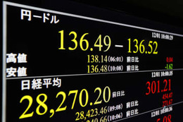 円上昇、136円台 画像