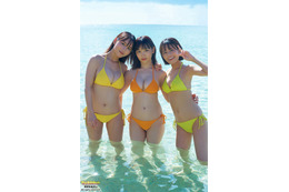 “最強Z世代”川道さら・夏芽すず・紀内乃秋、カラフル水着姿でふっくらバスト披露 画像