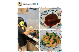 小倉優子、料理男子な12歳長男との夕食作りSHOTに反響「忙しいのに本当に偉い」「お兄ちゃんかっこいい」 画像