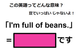 この英語ってどんな意味？「I’m full of beans.」 画像