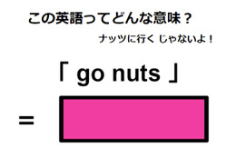 この英語ってどんな意味？「 go nuts 」