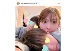 矢口真里、長男＆次男がべったり！仲良し親子3SHOTに反響「かわいいママさん」「子供より顔が小さく見える」