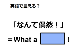 英語で「なんて偶然！」はなんて言う？