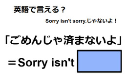 英語で「ごめんじゃ済まないよ」はなんて言う？