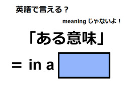 英語で「ある意味」はなんて言う？