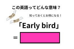 この英語ってどんな意味？「Early bird」 画像