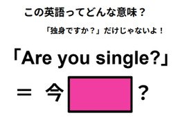 この英語ってどんな意味？「Are you single? 」