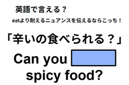 英語で「辛いの食べられる？」はなんて言う？