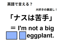 英語で「ナスは苦手」はなんて言う？