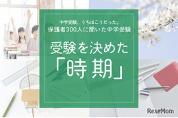 保護者300人に聞いた中学受験…受験を決めた時期   多かったのはいつ？ 画像