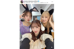 譜久村聖、稲場愛香＆森戸知沙希とパシャリ！キュートな仮装SHOTにファン悶絶「ラブリーすぎ」「目の保養」 画像