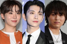 上田竜也・竹中雄大・菅田琳寧でSEVENTEENライブへ ジョシュア＆スングァンとのオフショットも公開「コラボしようねって話してた」 画像