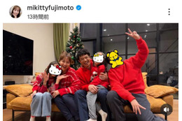 藤本美貴、家族5人でクリスマスコーデ披露！「かわいい」「子供達大きくなりましたね」の声