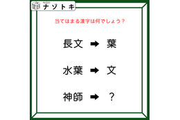 クイズです！「長文→葉、水葉→文のとき、神師なら→のあとに入る文字は？」ヒントは12個あるアレ！【難易度LV３.・中辛】 画像
