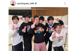 佐野勇斗、“親戚”東海オンエアてつやとM!LKでパシャリ！「最高の6ショット」「推しと推しのコラボ」の声