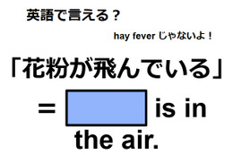 英語で「花粉が飛んでいる」は何て言う？