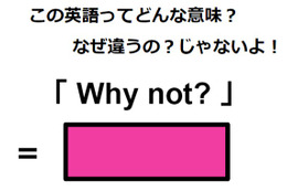 この英語ってどんな意味？「Why not?」