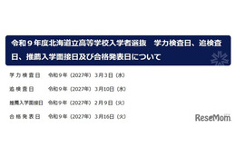 【高校受験2027】北海道公立高、入試日程を発表…調査書「出欠の記録」削除へ