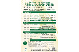 【夏休み2026】阪大、先端科学の公開講座7/29-31オンライン