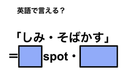 英語で「しみ・そばかす」は何て言う？