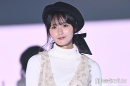乃木坂46遠藤さくら、黒ベレー帽×大きなリボンがアクセント「お人形さんみたい」「似合いすぎ」と絶賛の声【TGC2026A/W】 画像