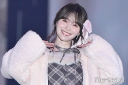 櫻坂46守屋麗奈、大ぶりリボンで甘さ全開 ミニワンピ×ファーアウター姿に「スタイル抜群」「天使すぎる」と反響【ガルアワ2026A/W】