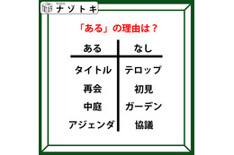 あるなしクイズです！「タイトルにあってテロップにない。再会にあって初見にない」ある側には、何がある？【難易度LV.２・中辛】