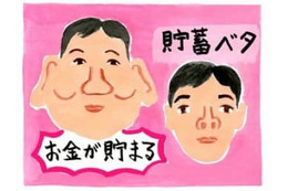 お金を貯めるのがうまい人・ヘタな人の顔 画像