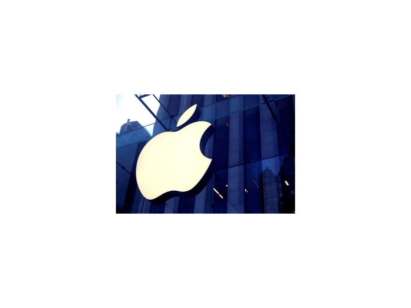米アップルのロゴ＝2019年、ニューヨーク（ロイター＝共同）