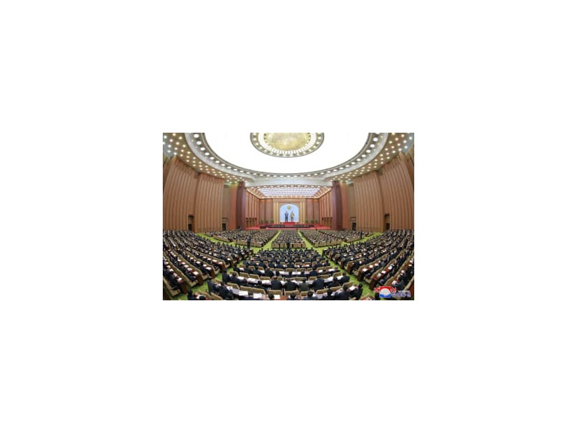 6、7日に平壌で行われた最高人民会議（朝鮮中央通信＝共同）