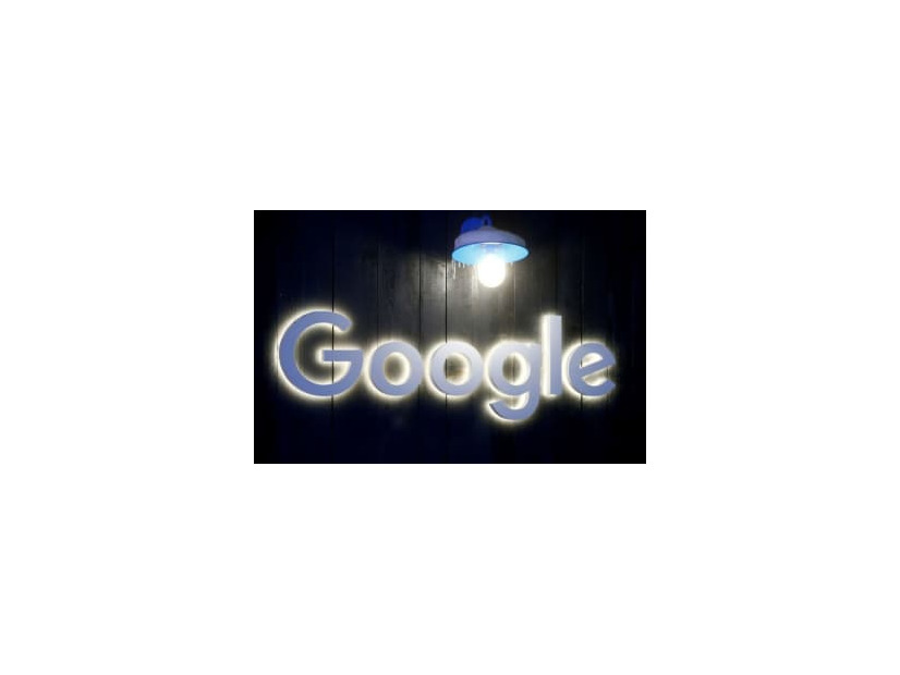 米IT大手グーグルのロゴ＝2020年1月、スイス・ダボス（ロイター＝共同）