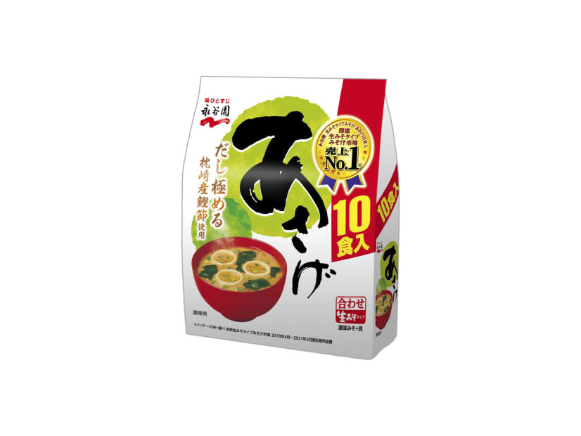 永谷園が値上げする「生みそタイプみそ汁　あさげ　徳用10食入り」