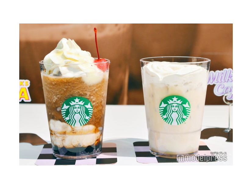 （左から）スターバックス コーラ フラペチーノ、クリーミー ＆ スイート ミルクコーヒー（C）モデルプレス