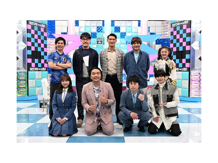 （前列左から）影山優佳、見取り図（盛山晋太郎、リリー）、長尾謙杜（後列左から）すがやなおひろ、土田晃之、槙野智章、大久保嘉人、井上咲楽（C）テレビ朝日