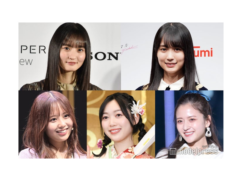 （左上から時計回りに）遠藤さくら、賀喜遥香、金川紗耶、北川悠理、佐藤璃果