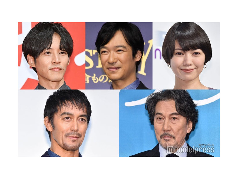 （左上から時計回り）松坂桃李、堺雅人、二階堂ふみ、役所広司、阿部寛（C）モデルプレス