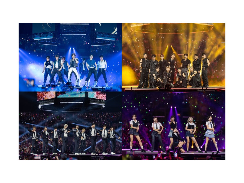 （上段）Stray Kids、JO1（下段）ZEROBASEONE、IVE 「KCON LA 2023」SHOW（C）CJ ENM Co., Ltd, All Rights Reserved