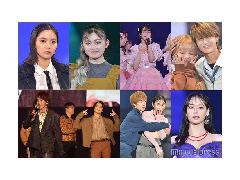 （左上から時計回りに）新川優愛、ゆうちゃみ、＝LOVE、“やまあい”細川愛沙＆須藤大和カップル、なごみ、ばんばんざい、Da-iCE（C）モデルプレス