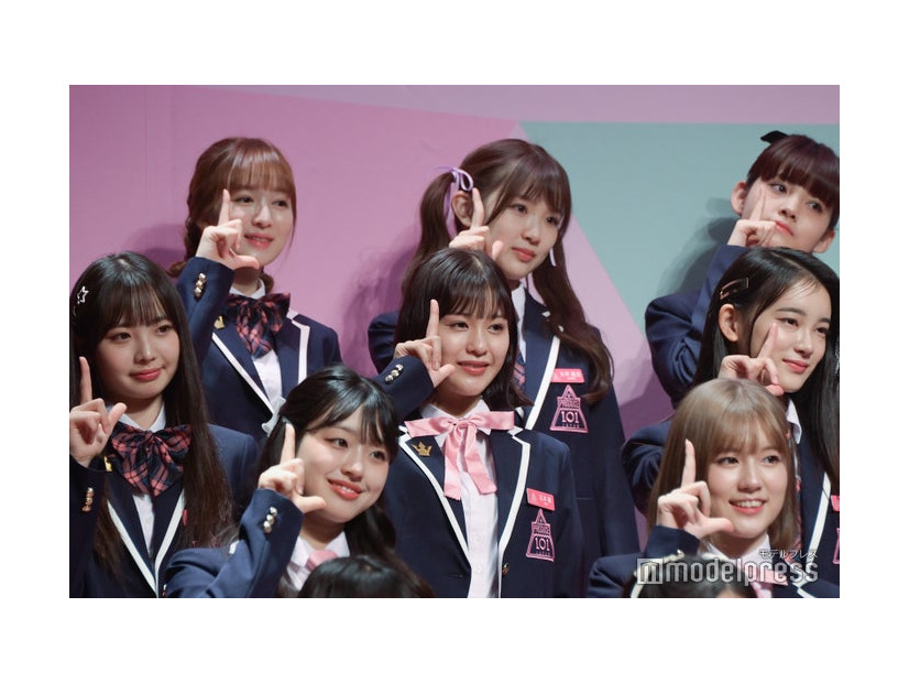 『PRODUCE 101 JAPAN THE GIRLS』概要発表記者会見、練習生お披露目の様子（C）モデルプレス