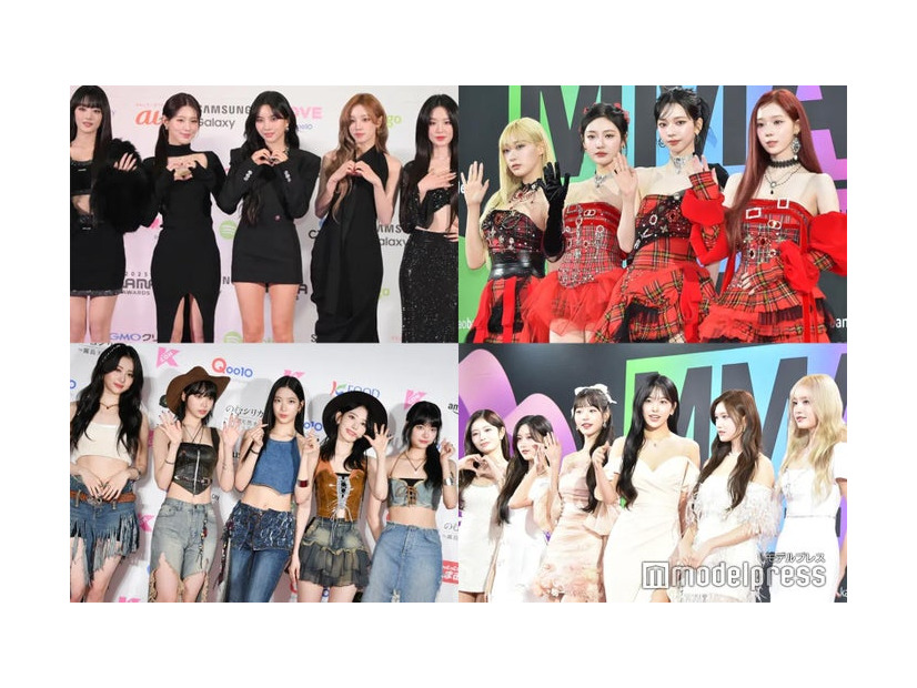 （左上から時計回りに）(G)I-DLE、aespa、IVE、LE SSERAFIM（C）モデルプレス