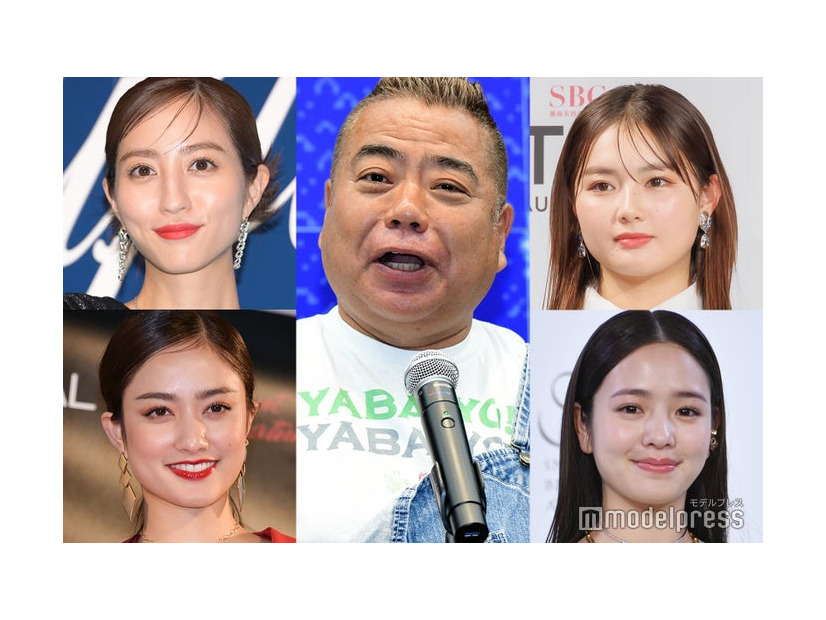 （左から時計回りに）堀田茜、出川哲朗、箭内夢菜、横田真悠、谷まりあ（C）モデルプレス