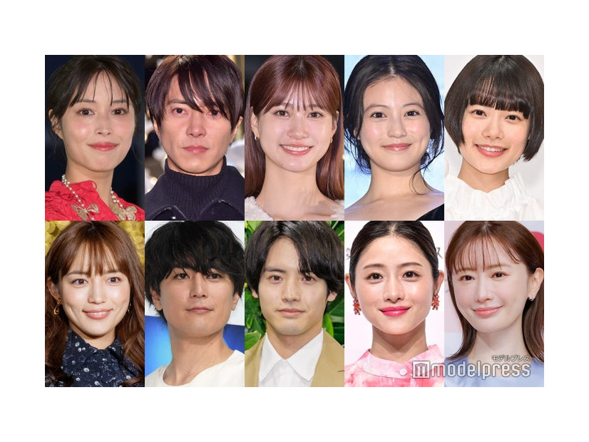 （上段左から）広瀬アリス、山下智久、生見愛瑠、今田美桜、杉咲花（下段左から）川口春奈、間宮祥太朗、赤楚衛二、石原さとみ、松本まりか（C）モデルプレス