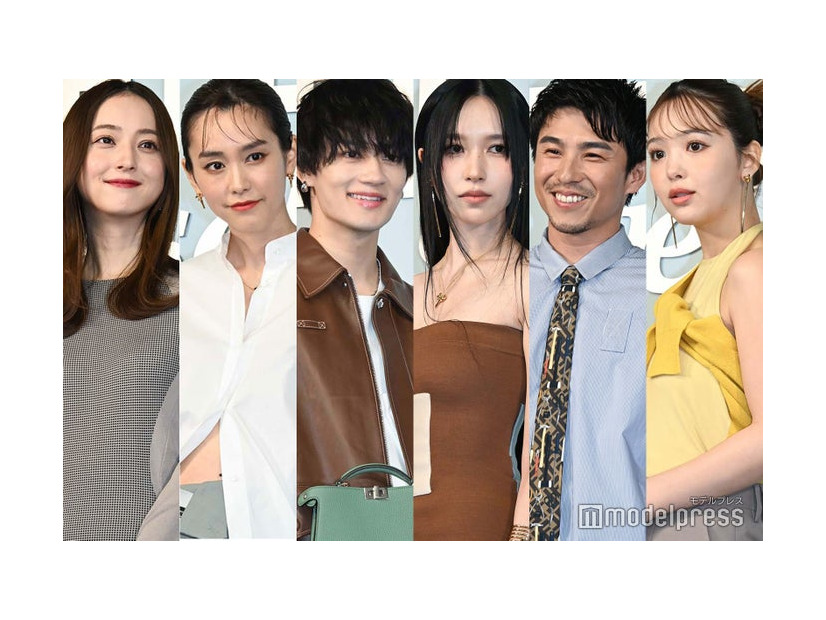 （左から）佐々木希、桐谷美玲、佐野勇斗、ミナ、中尾明慶、藤田ニコル（C）モデルプレス