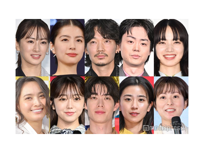 （上段左から）北川景子、佐久間由衣、綾野剛、菅田将暉、小松菜奈、（下段左から）加藤夏希、峯岸みなみ、宮沢氷魚、黒島結菜、徳島えりか（C）モデルプレス