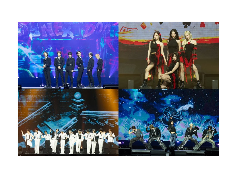 （時計回りに）BOYNEXTDOOR、aespa、WayV、JO1「KCON HONG KONG 2024」（C） CJ ENM Co., Ltd, All Rights Reserved