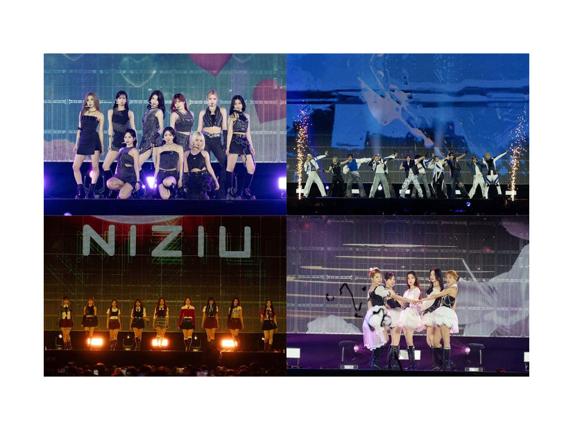 （左上から時計回り）Kep1er、INI、Red Velvet、NiziU「KCON JAPAN 2024」（C）CJ ENM Co.， Ltd， All Rights Reserved