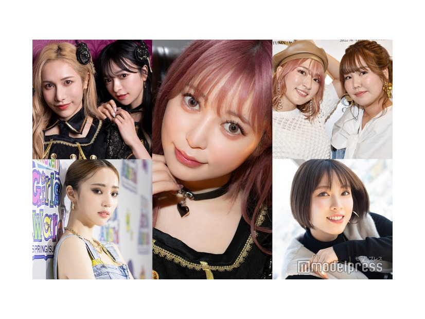 （左から時計回りに）ありしゃん、さおりん、まりな、NICO、RIHO、藤原望未、中町綾（C）モデルプレス